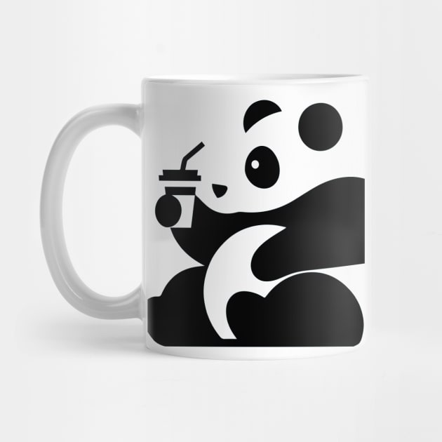 Cute panda drinks coffee by Coowo22